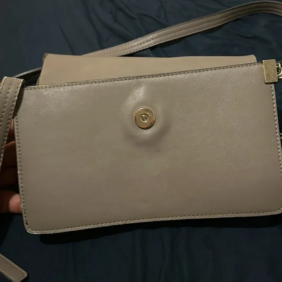 Chloe Suede Calfskin Small Faye Shoulder Bag Motty Grey Worn Suede Taupe Button